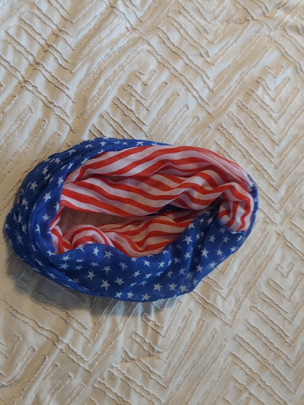 American Flag Infinity Scarf | Red White & Blue Stars and Stripes Patriotic